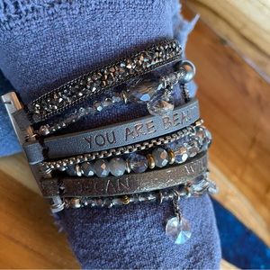 Bracelet - Multi Strand - Magnetic - Leather and Beads by Good Works